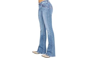 BiCophy Bell Bottom Jeans for Women High Waisted Skinny Wide Leg Denim Pants Stretchy Bootcut Flared Jeans Pants Teen Girls Ankle Jeans Plus Size 70s Outfits for Women