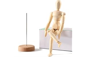 Honiwu Gliederpuppe, 20 cm Holzschaufensterpuppe, drehbare Zeichnungsfigurenmodell für Heimdekoration, menschliche Figur zeichnen