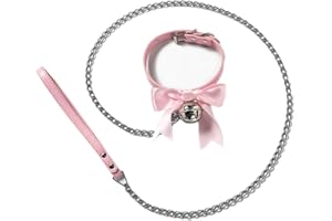 paloli Gargantilla hecha a mano para cosplay Lolita Kitty Bell Collar con cinta de cuero para mujer