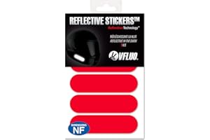 VFLUO - Kit 4 Bandes Stickers Rétro Réfléchissants Casque Moto - Autocollants Homologués Dimensions FR - Haute Visibilité, Technologie 3M™ - Couleurs et Design - Adhérence maximale