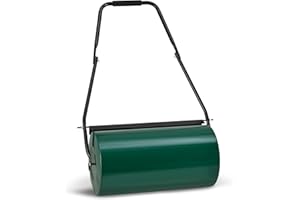 Juskys Rodillo de césped jardín Fritz con Deflector de Suciedad - Rodillo Manual rellenable de Agua/Arena - 48 l / 60 kg - Rodillo de jardín de 60 cm - Rodillo para césped y Campo