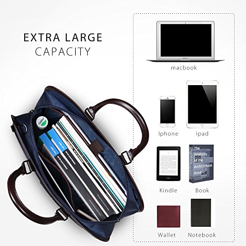 Plemo Laptop Tasche wasserabweisende Business Tragetasche Aktentasche für 13-15,6 Zoll Laptop Notebook Macbook, Marineblau - 4