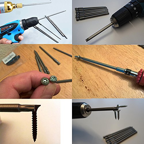 JTENG 8 Stück Torx Bits Schraubendreher Set Extra lang(100mm) und magnetisch T8-T40 1/4 Zoll Sechskant Schaft Elektrische Schraubendreher Werkzeuge - 5