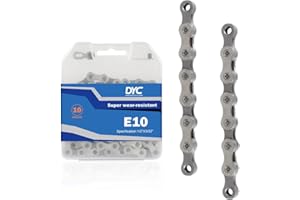 AIKYA DONGYA Chain Unisex E-Bike Catnena E10 E-Bike a 10 velocità 1/2" x3/32" 122 maglie, Argento