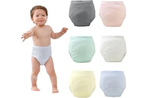 OAYGAT 6 Packs Training Pants Reusable Baby Potty Training Pants Waterproof Washable Toddler Potty Trainings Underwear Soft Cotton Toilet Trainings Pant for Boys Girls Baby Toddler up to 3 years 10-15 kg