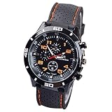 Maenner Armbanduhr - GT Maenner Armbanduhr Silikon Uhr Mann Sport Uhr Beilaeufige Uhren Radfahren Analoge Armbanduhr (orange & schwarz)