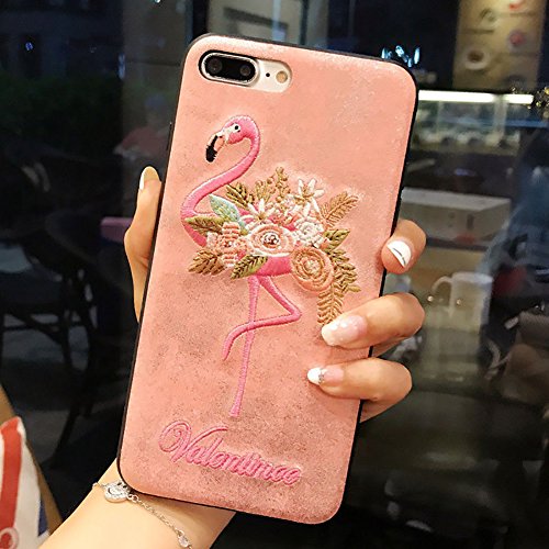 Preisvergleich Produktbild iPhone 7 Schutzhülle Luxus Handmade Stickerei Flamingo Tiger pink Style Phone Schutzhülle für iPhone 7 Flamingo