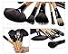 LyDia® Professional 24pcs Natural Wooden handle Black/brown Make Up Brush Set with Case