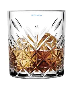 Syanka Glass Whiskey Glasses Set of 4, Clear, 310 ml, Drinking Whisky Glass