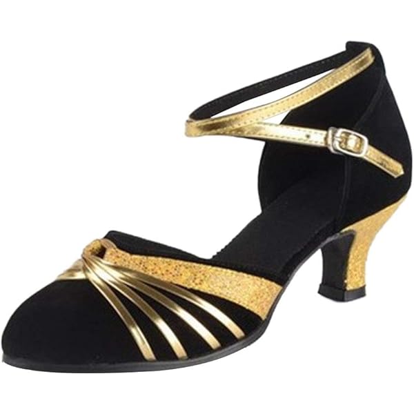 TangDao salsa latin dansschoenen voor dames tango schoenen dikke hakken met veters (Goud, big_kid, numeric_33, numeric, eu_footwear_size_system, medium