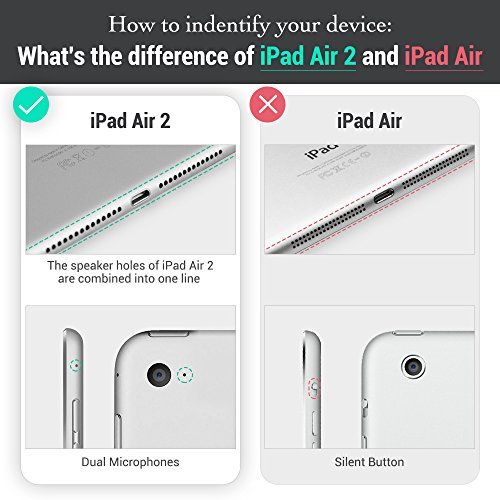 iPad Air 2 Hülle, ESR® Auto aufwachen / Schlaf Funktion und Einstellbarem Blickwinkel Funktion Schutzhülle für iPad Air 2/iPad 6 (Cowboy) - 9