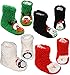 Produktbild alles-meine.de GmbH 1 Paar _ Hausschuhe / Hüttenschuhe / Pantoffel -  lustige Weihnachtsmotive  - Größe 39 - 40 __ schön warm & super weich __ Plüschhausschuh / für Kinder & E..