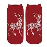 iHENGH Neujahrs Karnevalsaktion Damen Herbst Winter Bequem Lässig Mode Frauen 3D Cartoon Funny Christmas Crazy Cute Erstaunliche Neuheit Print Söckchen
