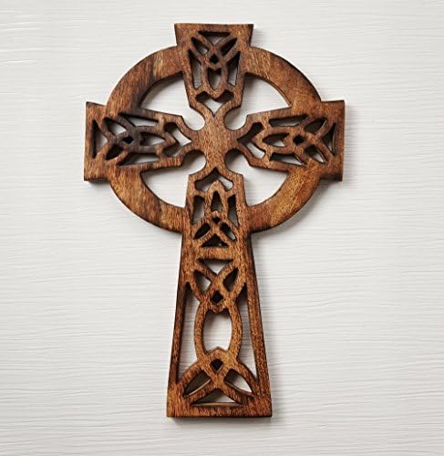 Decorative Crucifix Wooden Wall Cross Art Plaque Handmade for Home Decor - Mango Wood