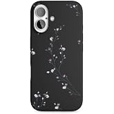Lavreduar IPhone 16 ile Uyumlu Desenli Siyah Telefon Kılıfı - Dayanıklı, İnce ve Hafif Tasarım - Darbeye Dayanıklı Silikon Ma