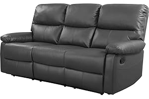 Habitat et Jardin Canapé Relax Lincoln - 197 x 89 x 103 cm - 3 Places - Gris