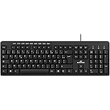 Bluestork – Clavier étendu filaire – Elégant avec 10 raccourcis multimédia – Compatible Windows – Azerty Francais