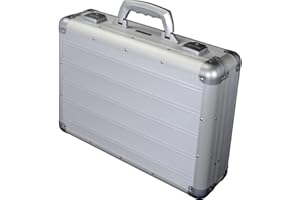 ALUMAXX 45160 Attaché Laptopkoffer Venture, Aktenkoffer aus Aluminium, Dokumentenkoffer Alu, Business Koffer, Alukoffer ca. 46 cm, Silber Matt, 45,5 × 33,5 × 13,5 cm