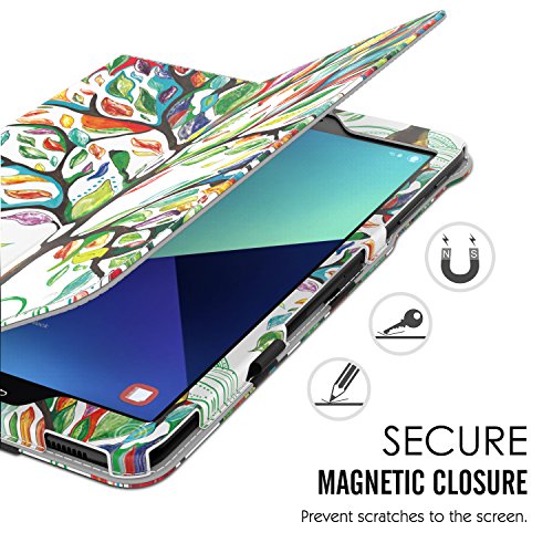 MoKo Samsung Galaxy Tab S3 9.7 Hülle – PU Leder Ständer Schutzhülle Smart Case Cover mit Stift-Schleife / Standfunktion und Auto Sleep / Wake Up Funktion für Samsung Galaxy Tab S3 9.7 Zoll (2017) SM-T820 / T825 Tablet, Glück Baum - 7