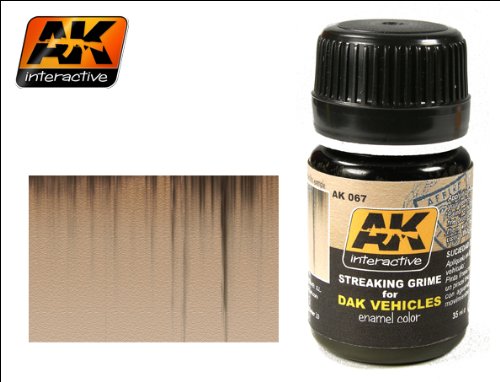 AK Interactive 35ml Streaking Grime for Africa Korps # 00067,Brown