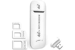 IVILON Modem Sim 4g LTE Wifi Portatile, Spina USB, Router Wireless da 150 Mbps con Supporto per Slot per Schede SIM, Supporto per Hotspot da Viaggio Portatile LTE B1/B3/B7/B8/B20/B38/B40/B41 white