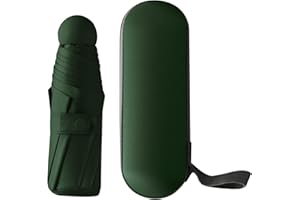 Jodsen Mini Paraguas del Sol, 6 Varillas Paraguas Plegable de Viaje Paraguas de Viaje Portátil Pequeño Paraguas UV con Funda de Cápsula Paraguas Plegable con Bolsa para Paraguas y Estuche de Viaje