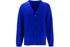 Hendem Boys Girls School Uniform Buttons Cardigan Sweat Fleece V Neck Open Front Pocket