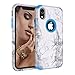 Price comparison product image DECVO Heavy Duty Protection Shockproof Rubber Bumper Protective Case Compatible with iPhone XR 6.1 inch Hybrid Armor Defender Slim Dual Layer Soft Silicone and Hard Back Cover for iPhone 9 (Blue)