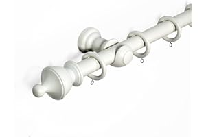 Lister Cartwright URN Finial 28 mm Wooden Curtain Poles Fixed Length (Linen White URN, 240 cm)