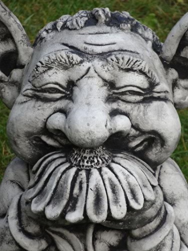 Steinfigur Nr.407 Der Troll RICKI mit Blume XL ca. 47 cm ca. 28 kg Wetterfest - 2