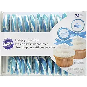 Wilton 1006-2978 Blue-White Lollipop Favor Kit 24 Count