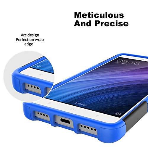 SMTR Huawei Y6 2017 Funda   Heavy Duty  H  brida Rugged Armor Case Choque Absorci  n Protecci  n Dual Layer Bumper Carcasa con pata de Cabra para Huawei Y6 2017 blanco