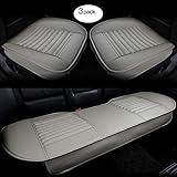 HONCENMAX Auto Sitzauflage Sitzkissen Universal Sitzauflagen Autositzbezüge - BambusKohle PU Leder - [Ohne Rückenlehne] 2+1 Vorder und Rücksitzbezüge