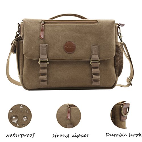 MOSISO  bis zu 15 6 Zoll  Unisex Vintage Canvas Umh  ngetasche Herren Aktentasche Schultertasche Messenger Bag Top Qualit  t Laptoptasche Notebooktasc