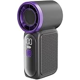 GLR FS-24 Dijital Ekranlı Taşınabilir Mini Turbo Fan | 6 Kademeli Y&uuml;ksek Hızlı El Vantilat&ouml;r&uuml;, 3000mAh Şarj Edilebilir Batary