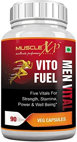 MuscleXP Vito Fuel Men Vital 90 VegCaps - Blend of Shilajit, Safed Musli, Ashwagandha, Mucuna, Tribulus