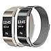 Produktbild Sun studio Fitbit Charge 2 Armband, Milanese Fitbit Armbänder Ersatzarmband Edelstahl Fitbit Armbänder Charge 2 mit Magnet-Verschluss Armband für Fitbit Charge 2 (5.5"-8.5", Schwarz + Champagner)