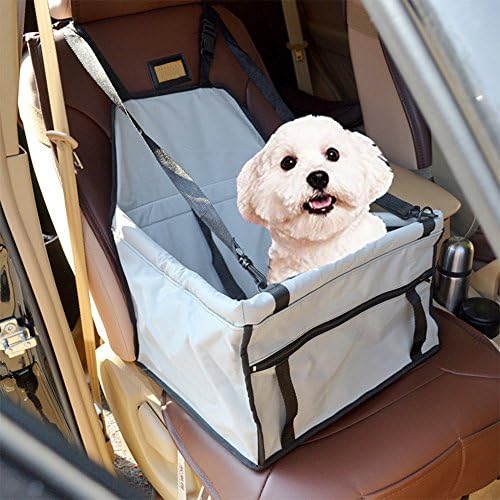 Dog Car Booster Seat AOGETYO Waterproof Pet Car Seat Cover Bag Protector Fits Front Back Seat with Safety Leash Belt for Small Puppy Cat Dog