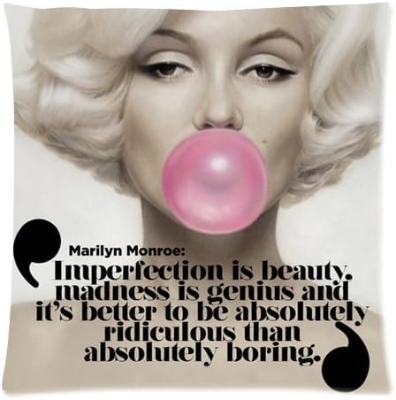 Funny Cute Marilyn Monroe & Cool Quote Throw Pillow Cover Case Cushion - Size: 18" X 18" inch (45cm*45cm )- Two Sides