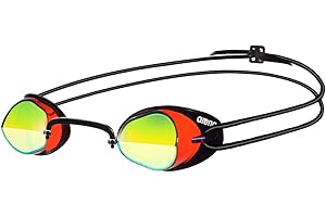 arena Swedix Occhialini Nuoto da Gara Anti-Appannamento Unisex Adulto, Occhialini Svedesi Piscina con Lenti Angolate, Protezione UV, 4 Ponti Nasali Intercambiabili
