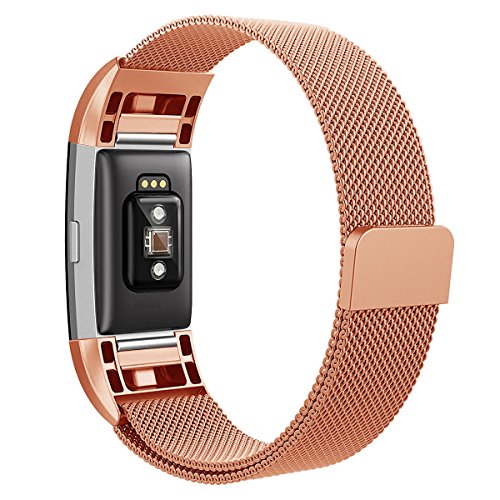 Bepack für Fitbit Charge 2 Unisex Armband,Edelstahl Einstellbares Stahlarmband Fitness Watch Strap Band für Fitbit Charge 2