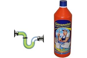 FOFO' 4 PZ. Giovannino Disotturante Disgorgante, Idraulico liquido,Sgorgante per Scarichi Sturo WC Fogna Lavandino, Acido, Confezione da 1 lt