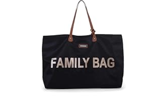 Childhome, Family Bag, Changing Bag, Travel/Weekend Bag, Large Capacity, Detachable pouch included, Black/Gold