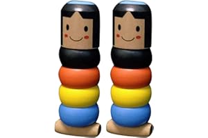 BYNYXI Giocattolo in legno magico indistruttibile, 2 pezzi, marionette in legno Daruma, giocattolo divertente in legno da uomo, marionette immortal Daruma Magie giocattolo per bambini e adulti