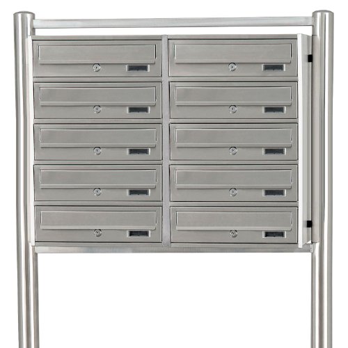 Preisvergleich Produktbild cs-trading 10fach Standbriefkastenanlage, Edelstahl