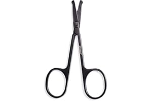 YOUTHINK 8,9 cm nożyczki do brwi włosy twarzy nożyczki do wąsów rzęsy przycinanie włosów nożyczki kosmetyczne przybory do makijażu nożyczki bezpieczeństwa (czarne)