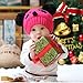 Cute Baby Girl Boy Winter Warm Panda Shape Knitted Wool Crochet Beanie Hat Cap(hot pink)