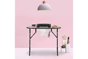 LEIBOU Professionale pieghevole portatile ventilato bellezza manicure tavolo chiodo scrivania salone spa con ventilatore e borsa (88,9 x 40,6 x 71,1 cm)