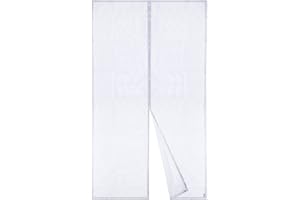 Apalus Magnetic Screen Door, Mesh Curtain, Magnetic Top-to-Bottom Seal Snaps Shuts Automatically, Keep Fresh Air in (140x240CM,White)