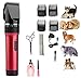 Produktbild [2018 New Version] Dog Clippers Cat Shaver, Professional Hair Grooming Clippers Detachable Blades Cordless Rechargeable, Pet Clipper Kit with Scissor, Combs, Guards for Dog Cat, Quiet Animal Clippers